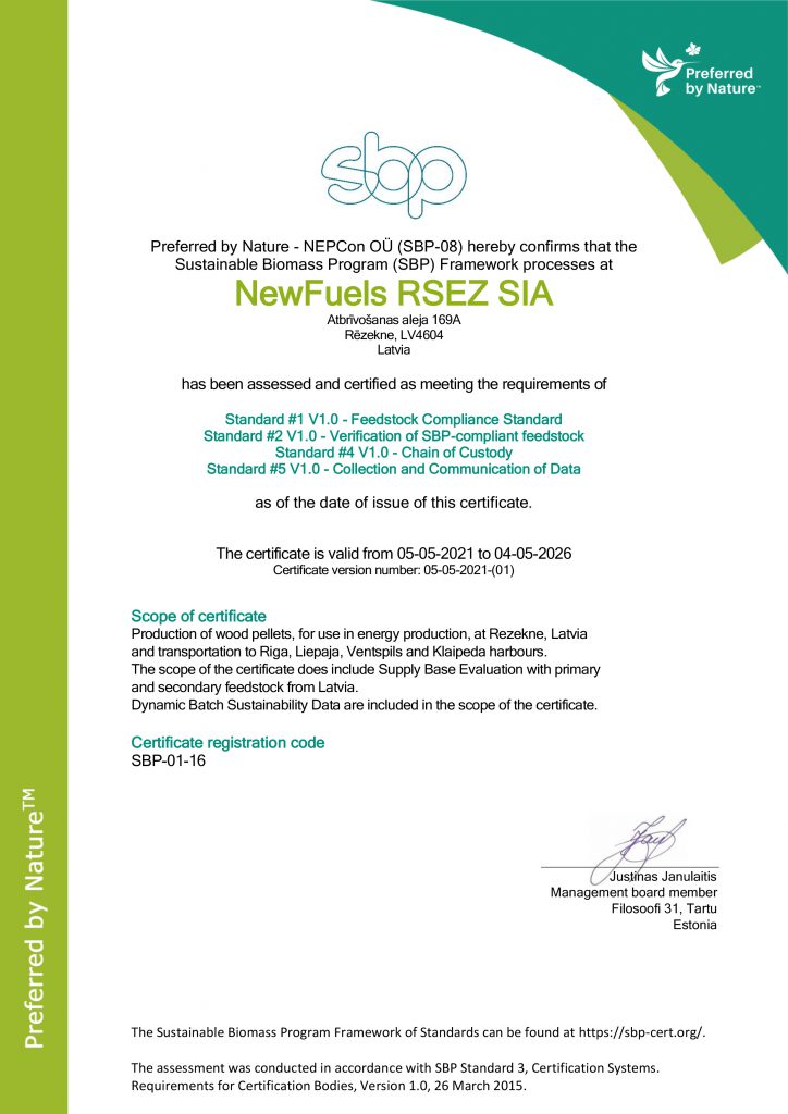 newfuels rsez sia sbp certificate 5.5.2021 724x1024 1